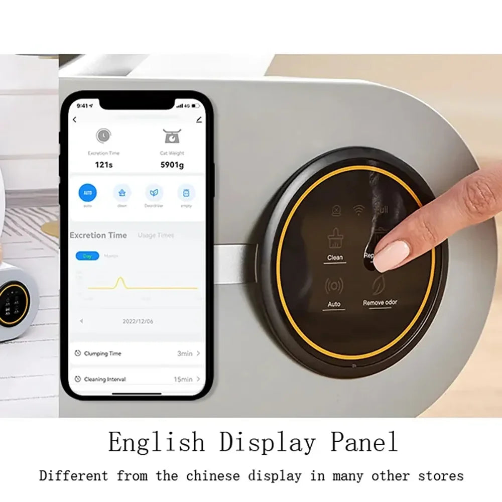 Tonepie 65L Automatic Smart Cat Litter Box Self Cleaning Fully