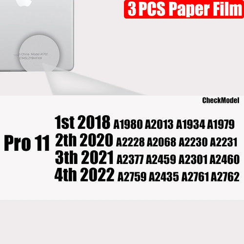 3Pcs Paper Feel Like Screen Protector For ipad 9th Generation 8 7 6