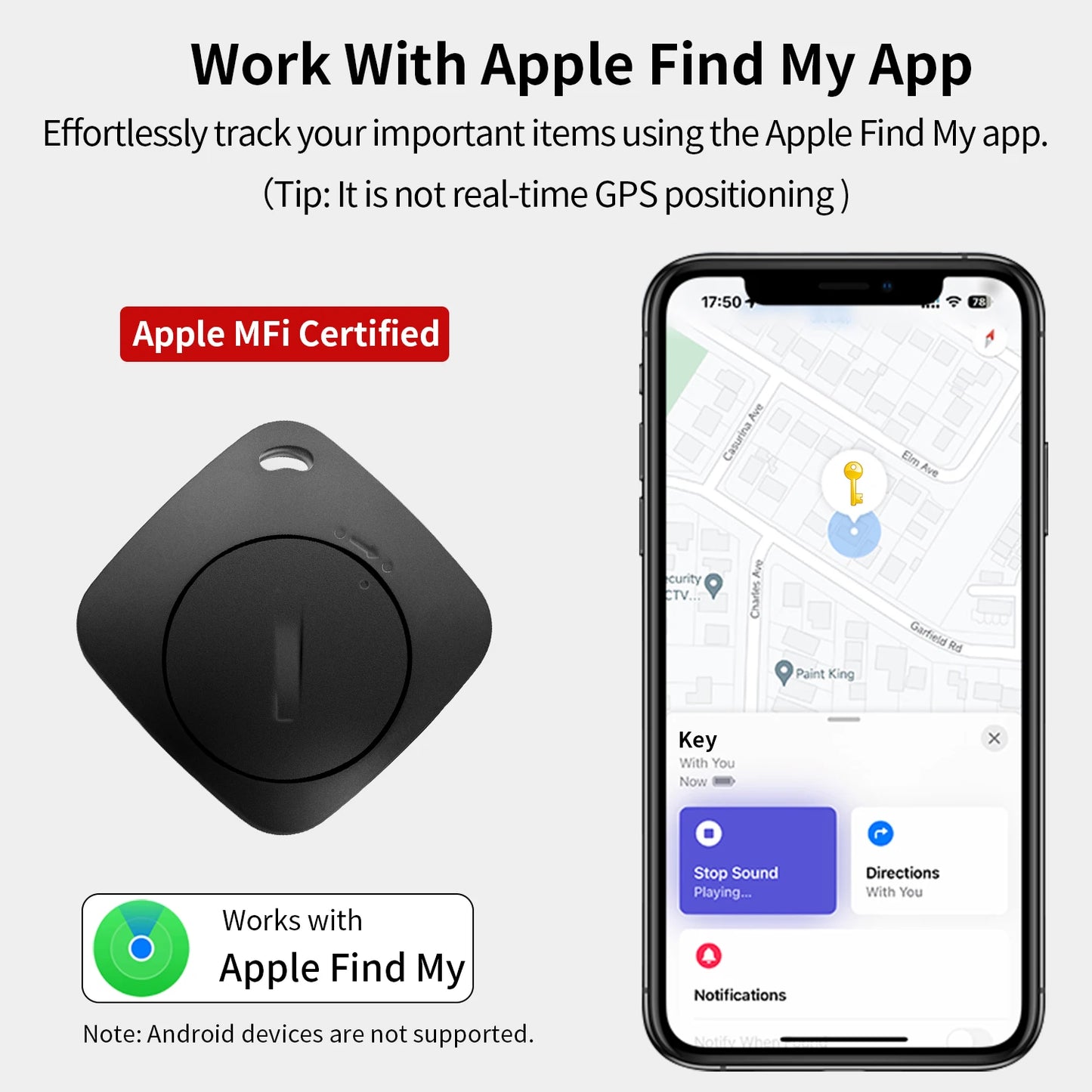 Bluetooth Pet Trackers, Item Locator Works with Apple Find My Global