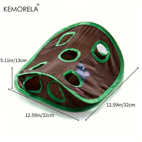 KEMORELA Cute Pet Cat Interactive Hide Seek Game 9 Holes Tunnel Mouse