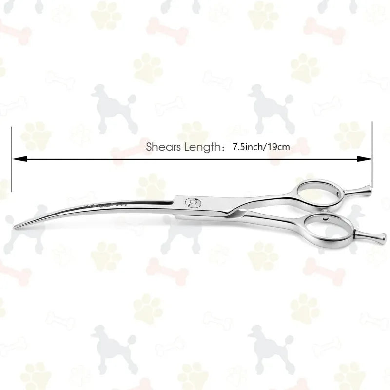 7.5" Curved Dog Grooming Scissors , Professional Pet Curved Scissors