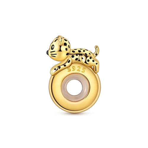 Hot 925 Sterling Silver Gold Charm Bead Pendant Cat Dog Pet Animal