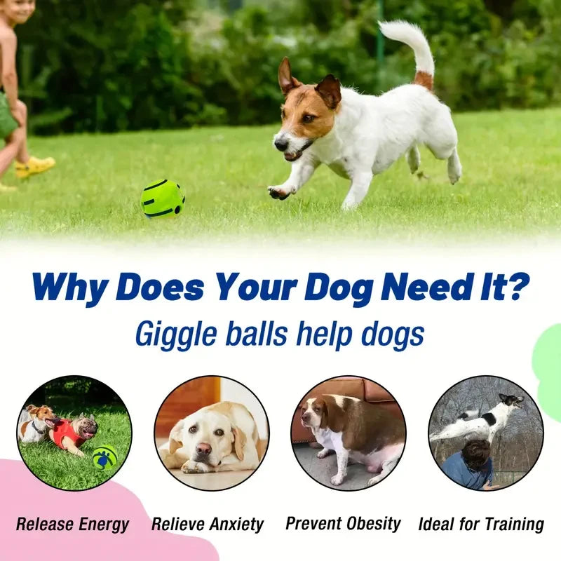Pet Chew Ball for Cats and Dogs - No Battery, Self-Activated Squeaky