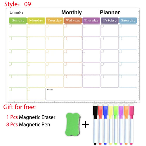 A3 Size Magnetic Monthly Weekly Planner Dry Erase Whiteboard Calendar