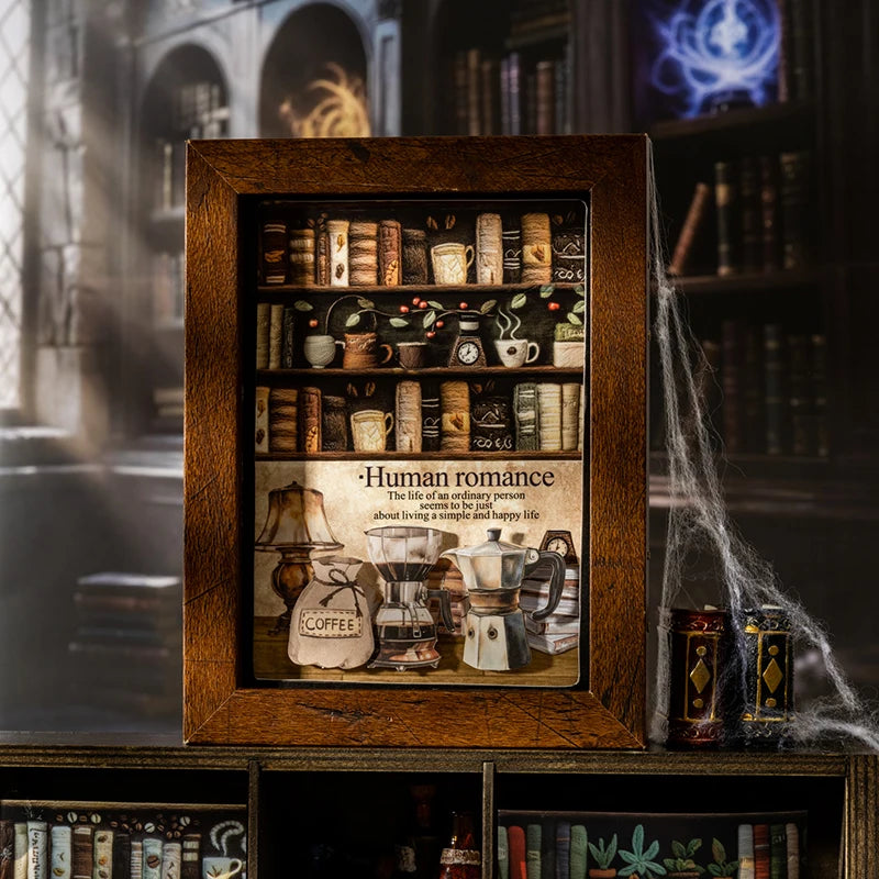 2m/roll Magician Bookcase Series PET Stickers Creative Collage For DIY