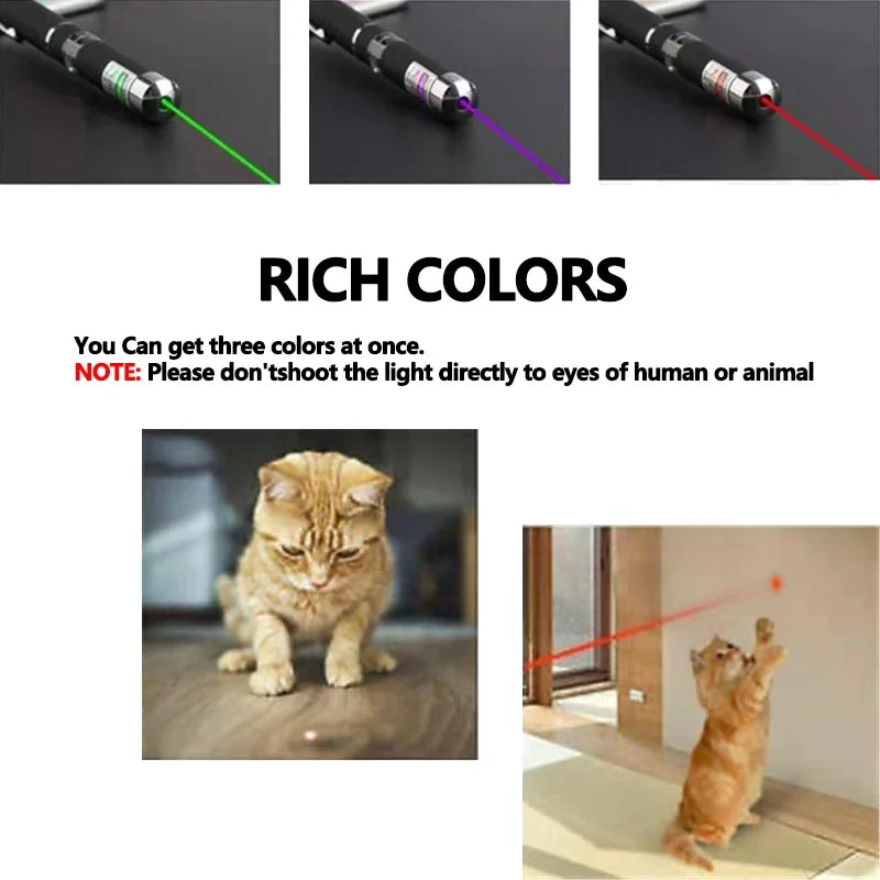 2 in 1 Portable Laser Pointer Three-color Laser Pen Projection