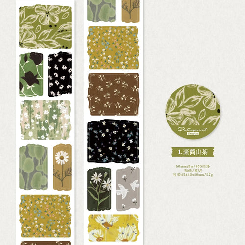 3m/Roll Decorative Adhesive PET Tape Beautiful Scenery for Journal