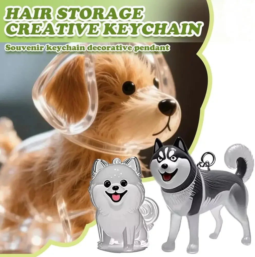 Transparent Cute Cat Keepsake Keychain Lovely Dog/Cat Shape Pet Hair