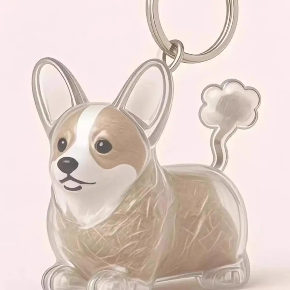 Clear Pet Hair Keychain Cute Dog Fur Keepsake Holder Creative