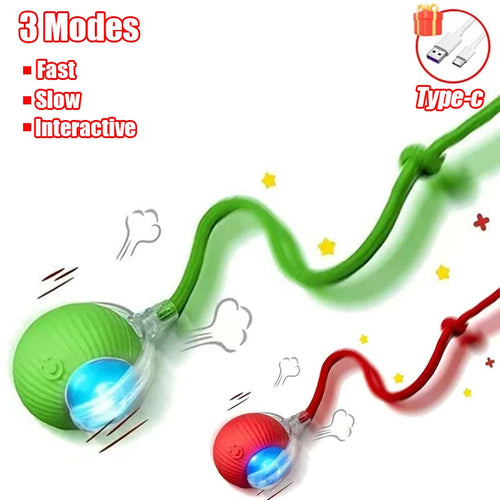 New Cat Interactive Ball Toy Automatic Rolling Ball Faux Tail