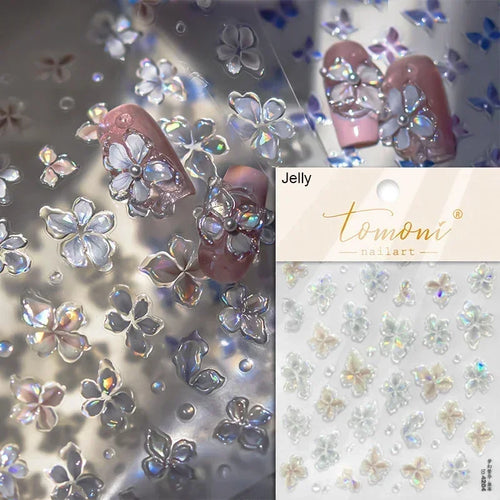 1piece 5D glass fragment nail sticker high quality stained glass