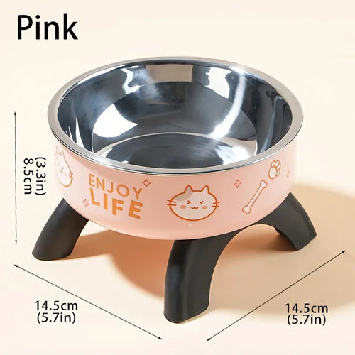 Stainless Steel Pet Bowl – Anti-Tip Elevated Design with Non-Slip