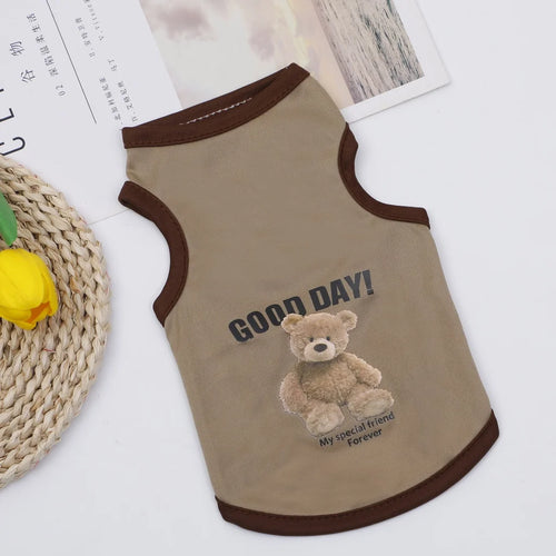 Cartoon Bear Dog Clothes Cute Cotton Dog Costume Pet T-shirt Cats Vest