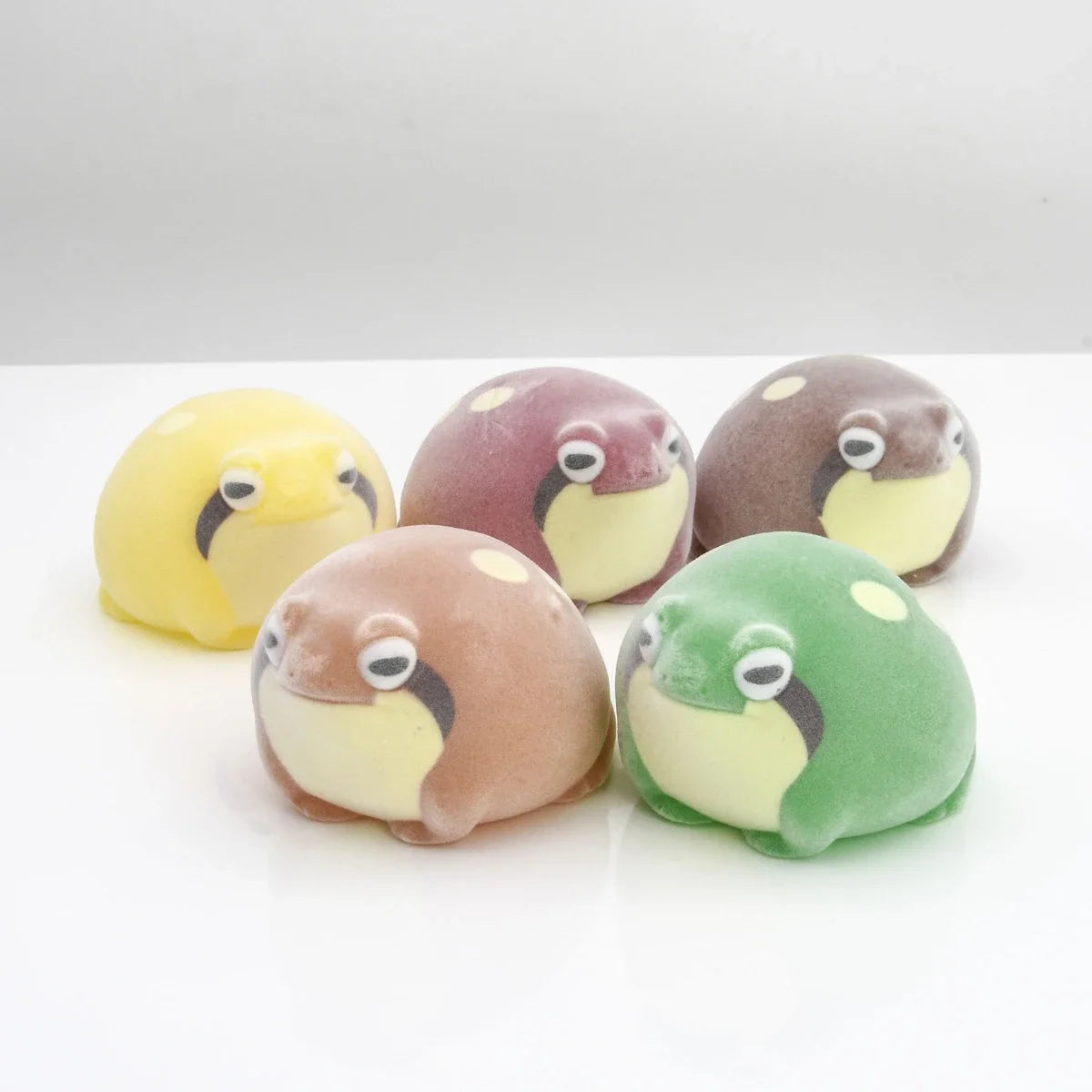 Flocking Frog Gashapon Capsule Toys Mini Soft Cute Figurines Kawaii