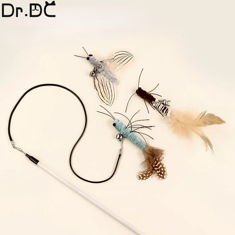 Dr.DC Teasing Cat Stick Head with or without Wire Stick Dragonfly