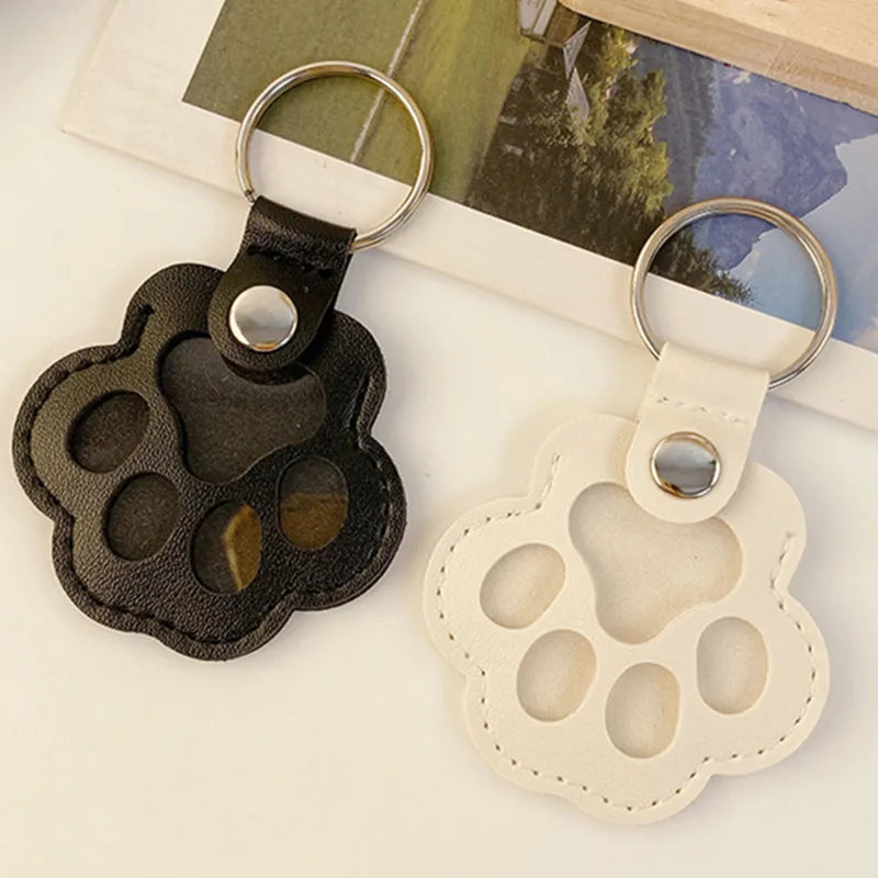 Memorial Leather Pet Hair Storage Bag Cat Paw Keychain Multifunctional