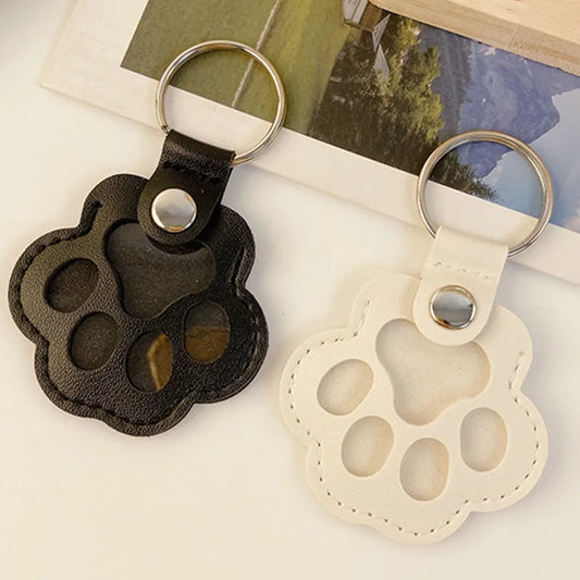 Memorial Leather Pet Hair Storage Bag Cat Paw Keychain Multifunctional