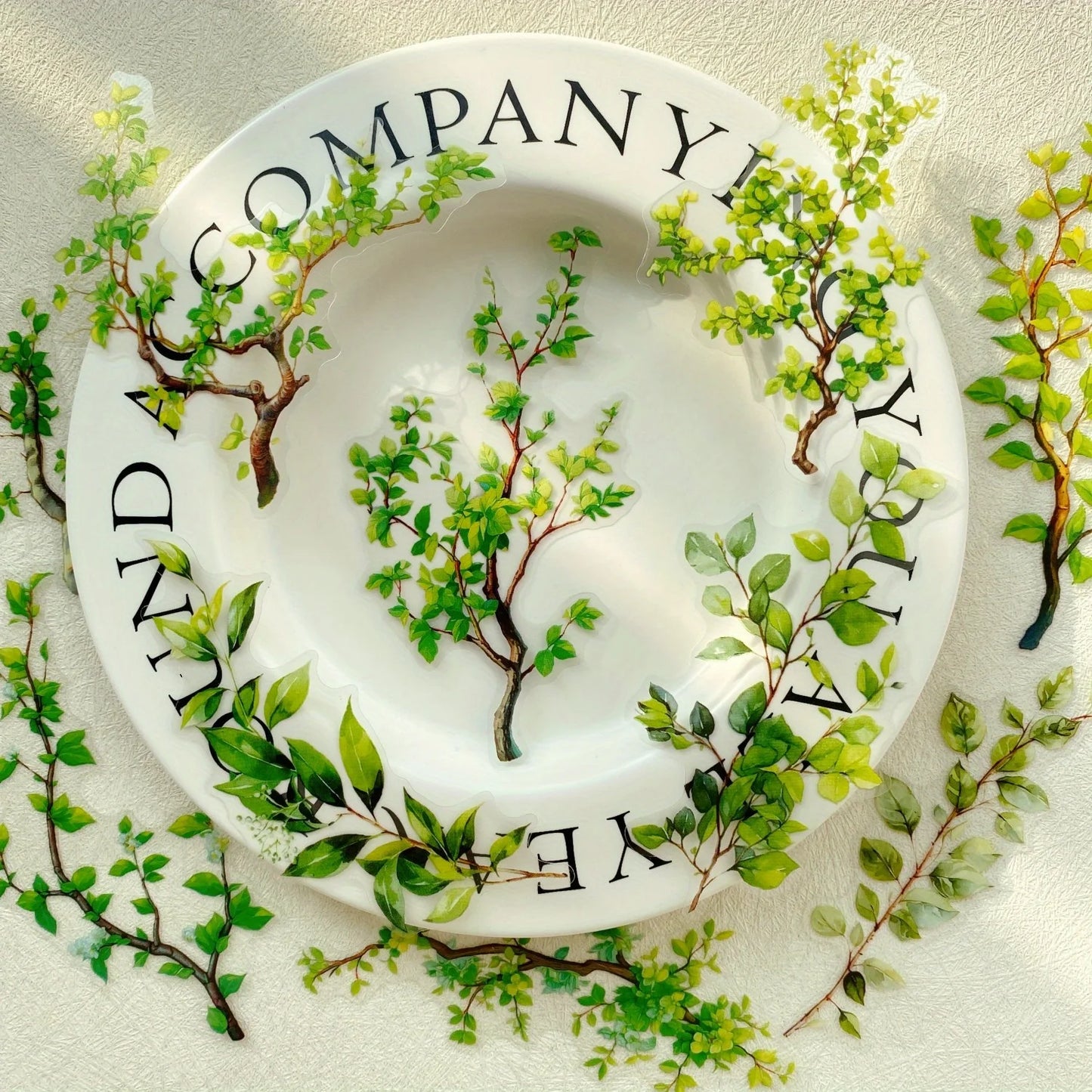 Journamm 20pcs Branches DIY Journal Material PET Stickers Scrapbooking