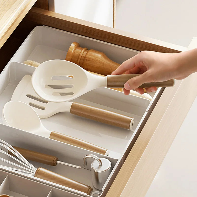 Expandable Drawer Organizer Versatile Adjustable Organizer Cutlery