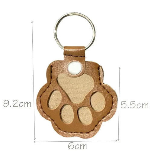 Leather Keychain Creative Pet Shelter Storage Ornament Cat Dog Hair