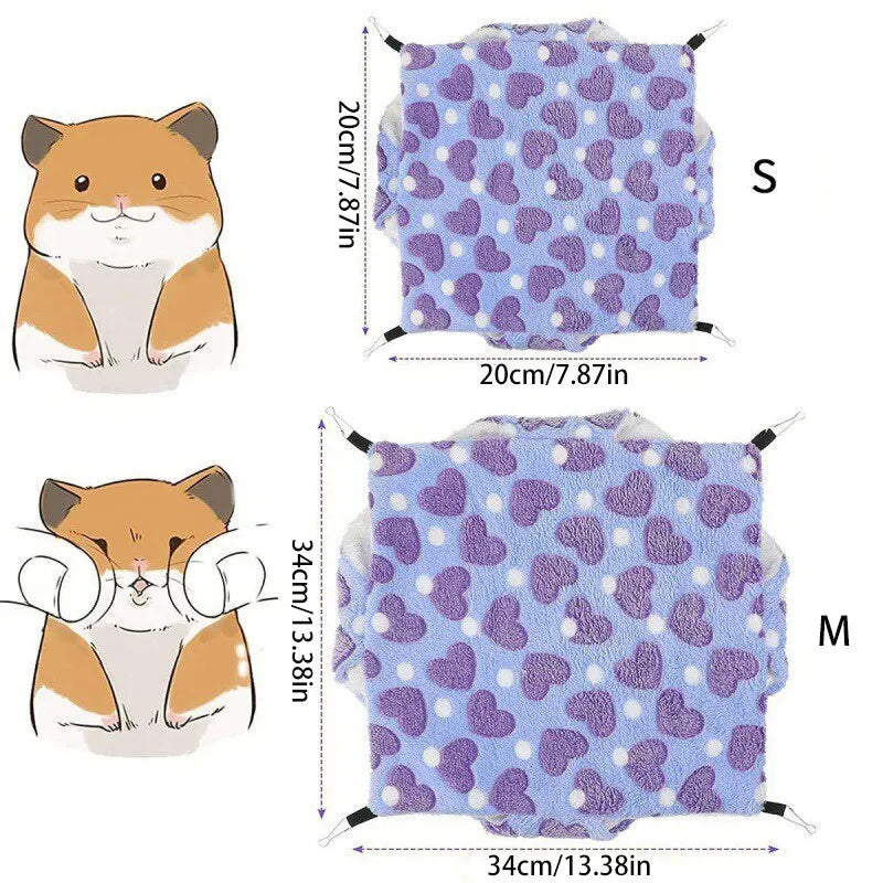 Hamster Hammock Small Pet Hanging Bed Double Warm Thickened Honeybug