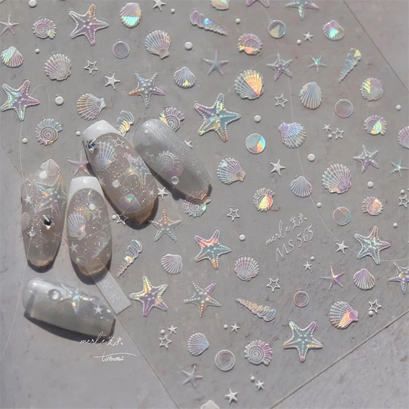 Summer Beach Ocean Shell Starfish Clams Conch Stars Sea Bubble