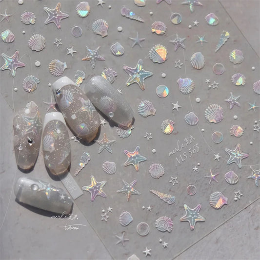 Summer Beach Ocean Shell Starfish Clams Conch Stars Sea Bubble