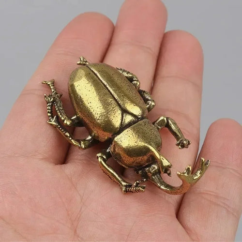 Solid Brass Beetle Ornaments Creative Unicorn Fairy Simulation Copper