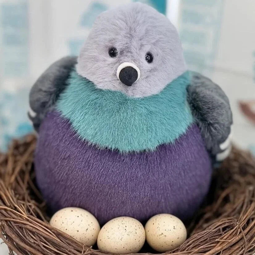 23cm Fat Pigeon Plush Toy Cartoon Fluffy Bird Doll Xmas Gift Doll Pet