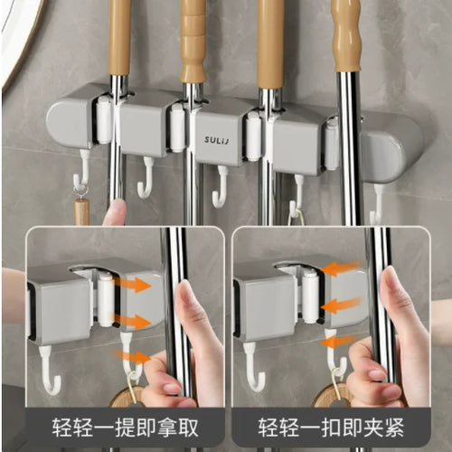 Silicone Scraper Broom with Squeegee for Floor, Glass & Bathroom