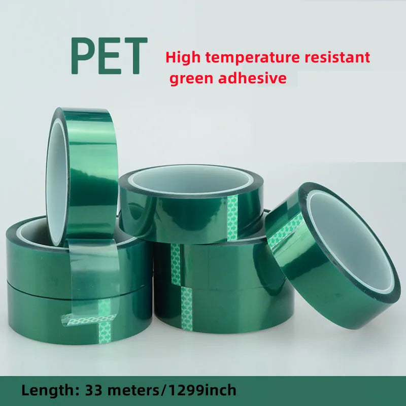 Green Polyester Hi-Temp Masking Tape PET Tape With Silicone Adhesive,