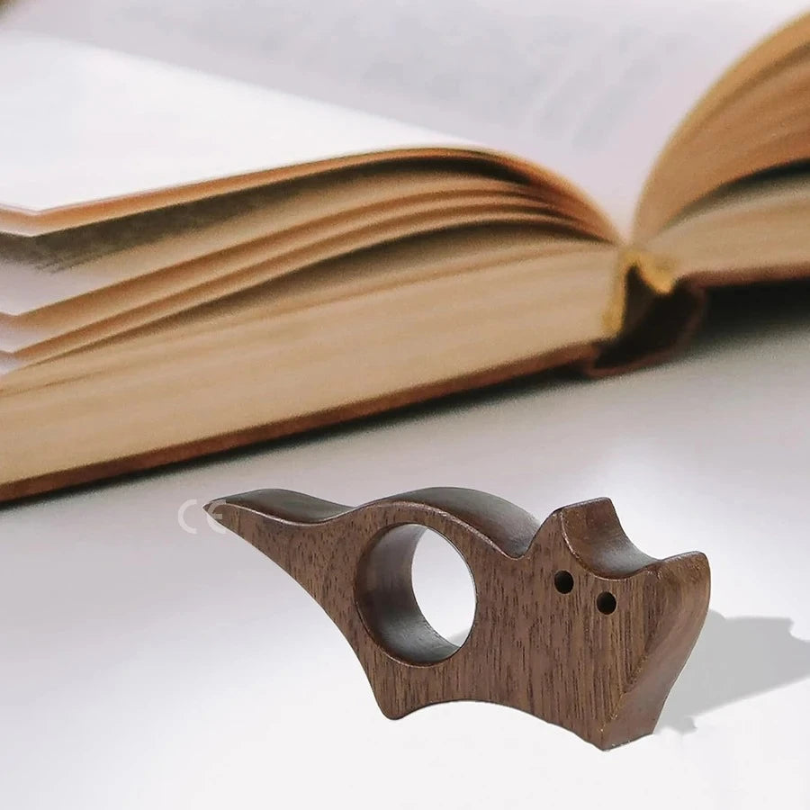 Wooden Pet Cat Dog Reading Bookmark Bookmarks Rings School Supplies