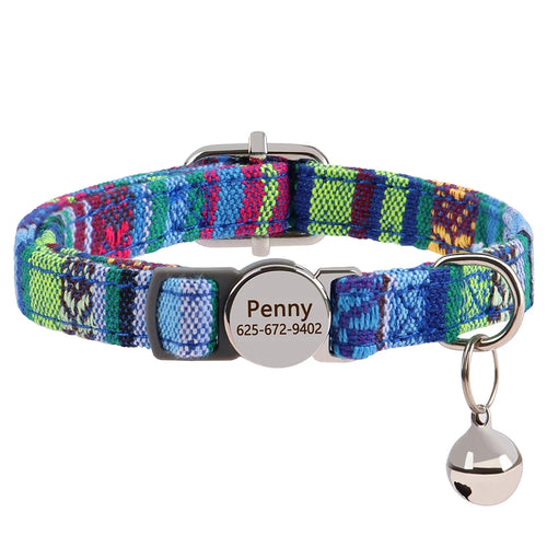 Cat Collar Free Personalized Kitten Collars Engraved Pet Puppy Name