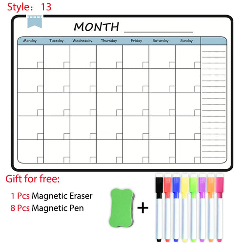 A3 Size Magnetic Monthly Weekly Planner Dry Erase Whiteboard Calendar