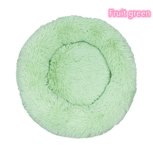 Super Soft Pet Cat Bed Plush Full Size Washable Calm Bed Donut Bed