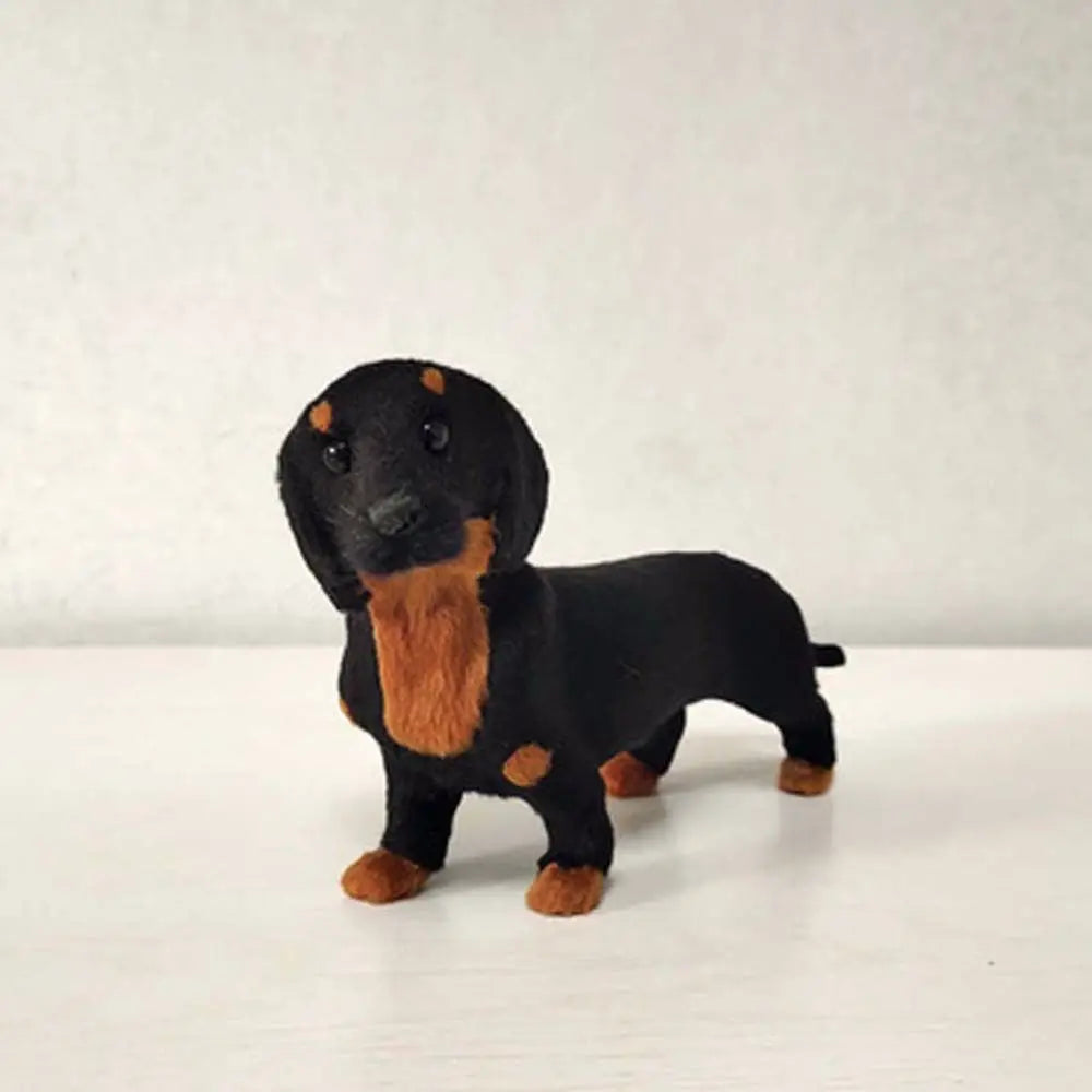 Simulation Dachshund Animal Model Small Ornament Toy Dog Puppy