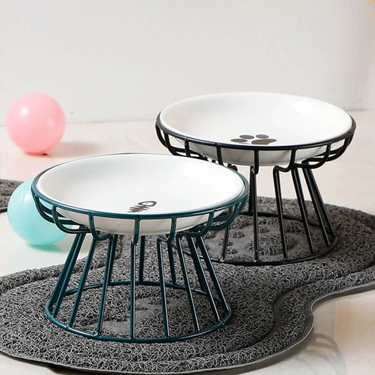 1pcs Ceramic Cat Food Bowl Wide  Safe Pets Water Food Bowls Non Slip