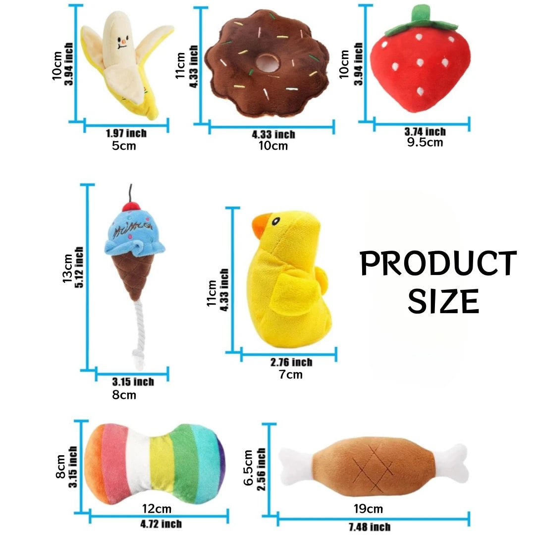 A 7-piece set of puppy sound toys, loose plush pet chewing, plush