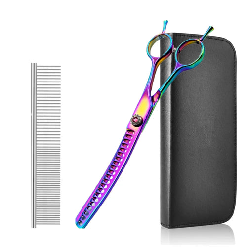 7 inch Dog Hair Trimming Scissors,Pet Grooming Curved Scissors ,Dog