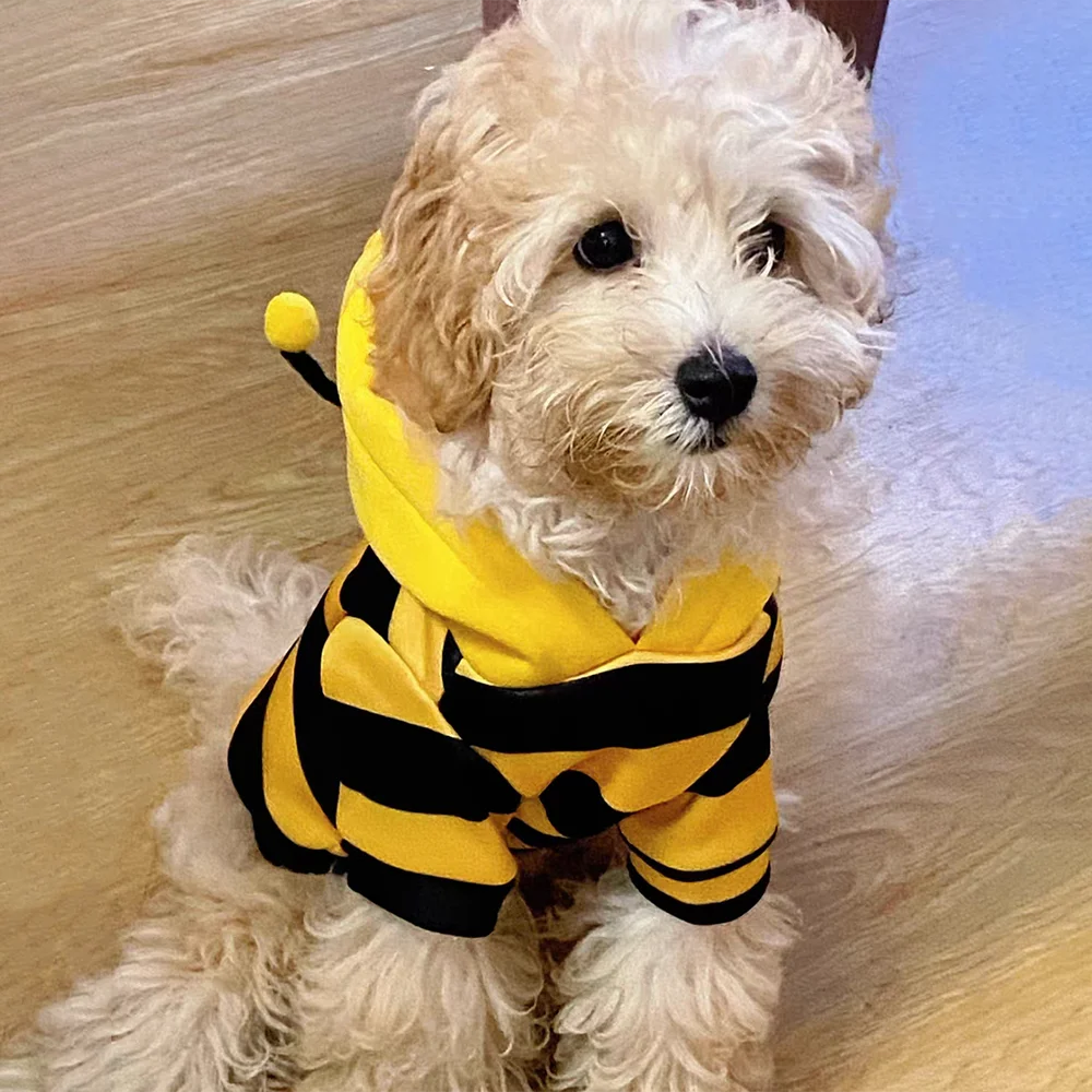 Bee Pet Puppy Coat Apparel Outfit Dog Halloween Hoodies Winter Cat