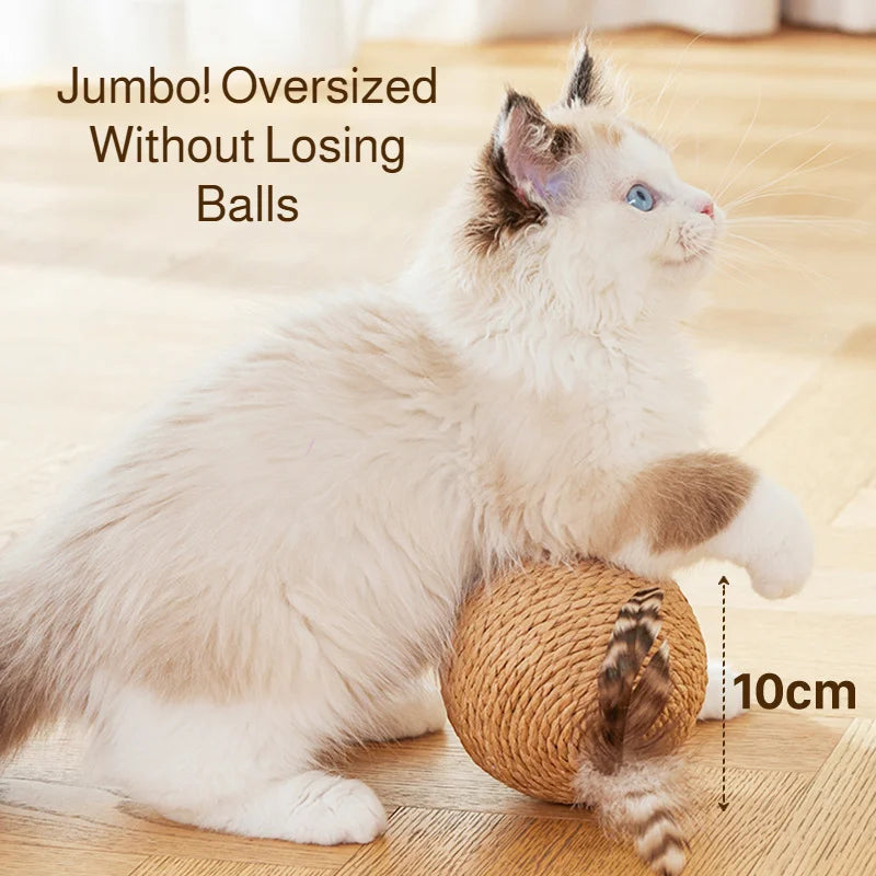 8/10CM Interactive Sisal Cat Scratching Ball Toy For Kitten Teeth