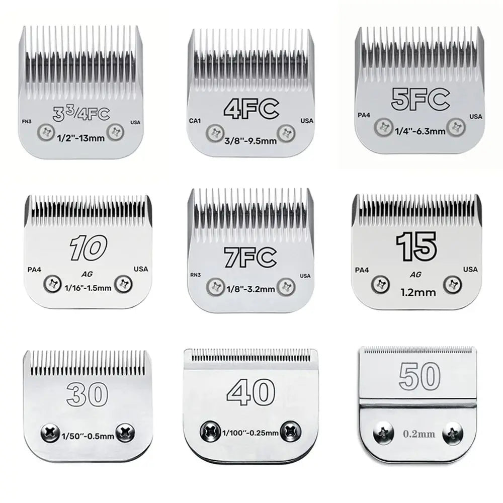 3F 4F 5F 7F 9# 10# 30# 40# 50# Professional Pet Dog Clipper Blade Fit