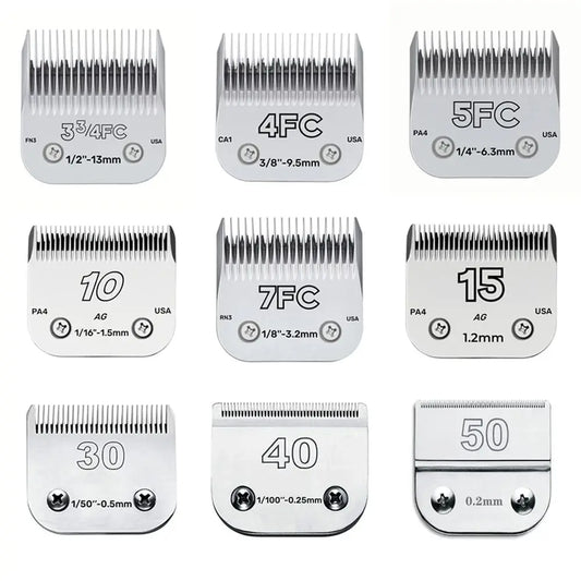 3F 4F 5F 7F 9# 10# 30# 40# 50# Professional Pet Dog Clipper Blade Fit
