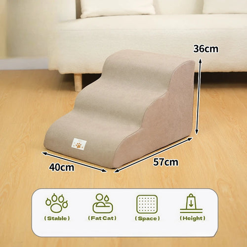 Pet 2/3 Step Stair Dog/Cat Ramp Ladder Memory Foam Sponge Dogs Sofa