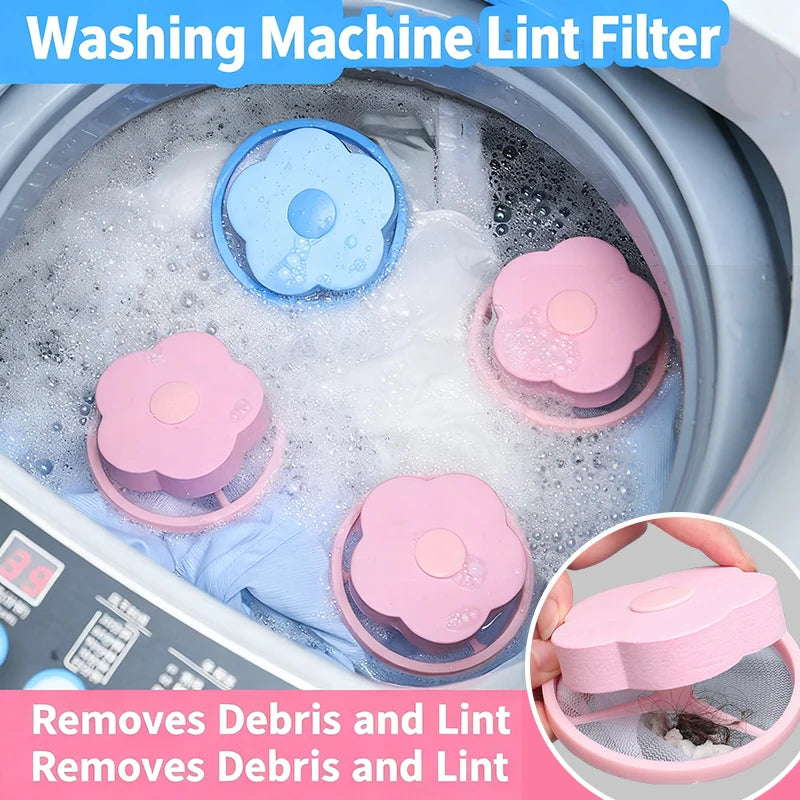 1-4PCS Reusable Laundry Ball With Mesh For Washing Machine Plum