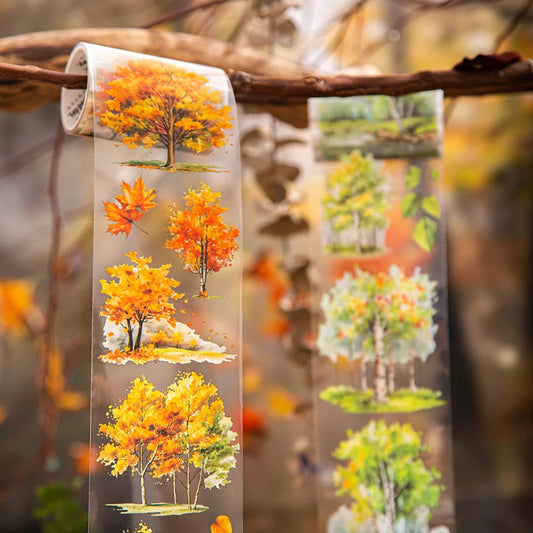 60mm*2m Forest PET Tape Collage Decor Junk Journal DIY Scrapbooking