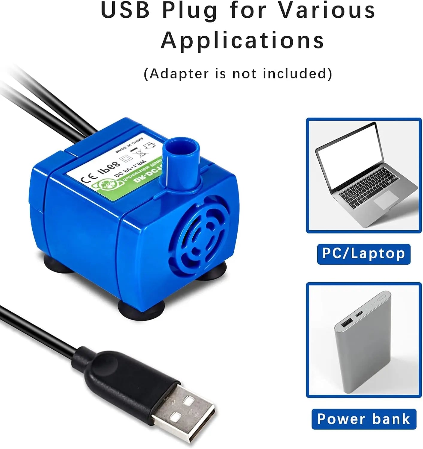 Water Pump for Cat Water Fountain Replacement Motor with LED Blue