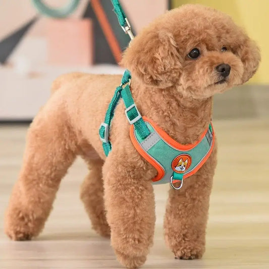 Adjustable No Pull Pet Reflective Dog Harness Lead Walking Running