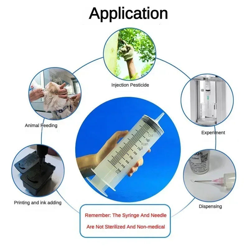 Large Vacuum Capacity Syringe 100/200/300/500ml Reusable Syringe Oil