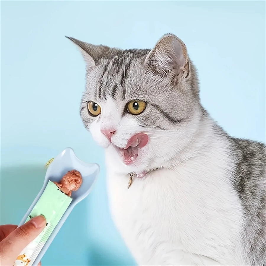 Pet Supplies Cat Strip Squeeze Spoon Cat Strip Feeder for Lickable Wet